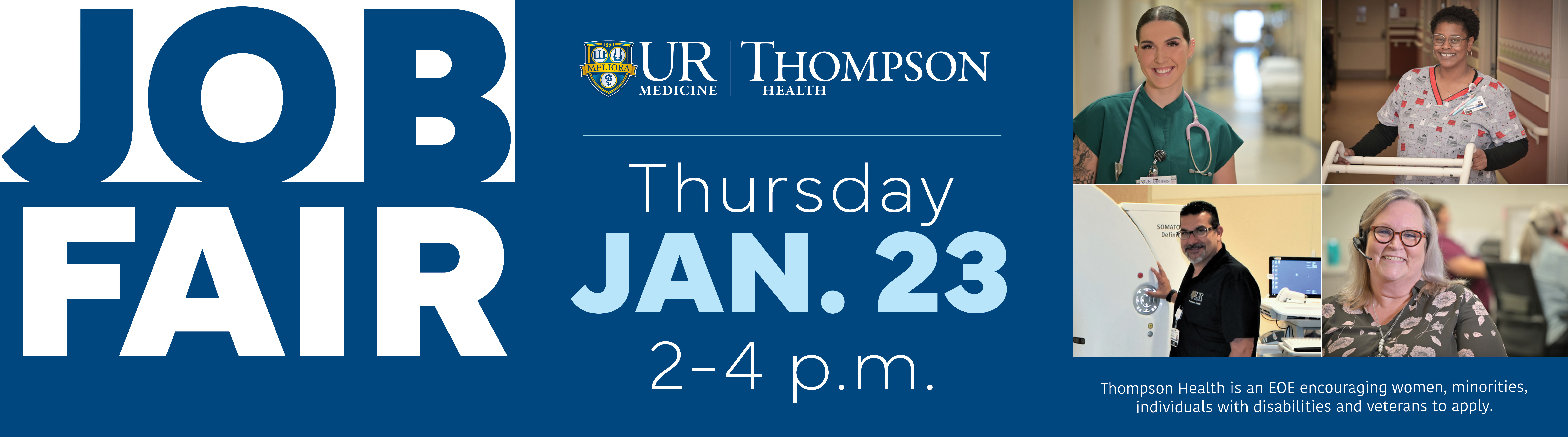 Thompson Health Long-Term Care Job Fair, Wednesday, Decebmer 18 from 2 to 4 p.m.